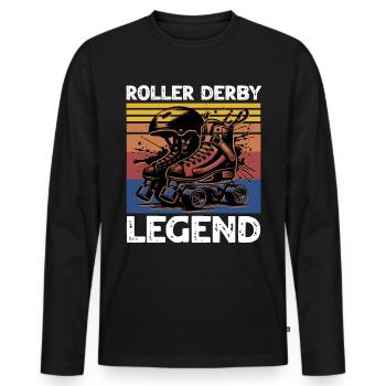 Légende du roller derby - T-shirt manches longues Premium bio Homme - noir - Devant - Nico (187cm)