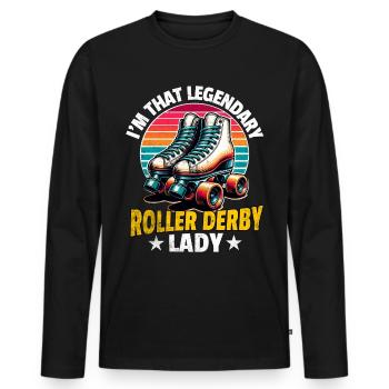 Légende du roller derby - T-shirt manches longues Premium bio Homme - noir - Devant - Nico (187cm)
