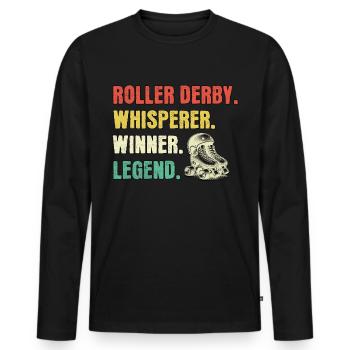 Roller Derby Whisperer Roller Derby Legend - T-shirt manches longues Premium bio Homme - noir - Devant - Nico (187cm)