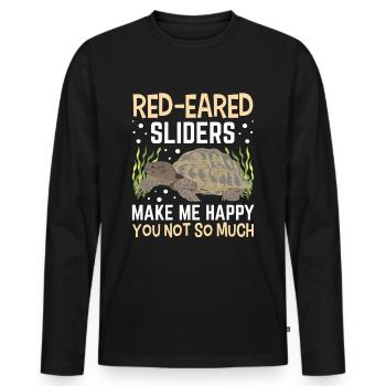 Red-eared turtle lovers - Men's Premium Organic Long Sleeve Shirt - black - Front - Nico (187cm)