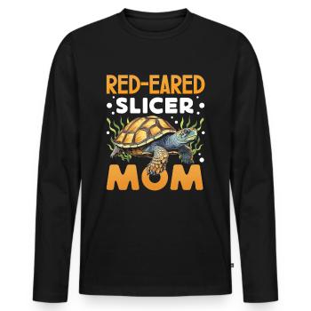 Red-eared turtle lovers - Men's Premium Organic Long Sleeve Shirt - black - Front - Nico (187cm)