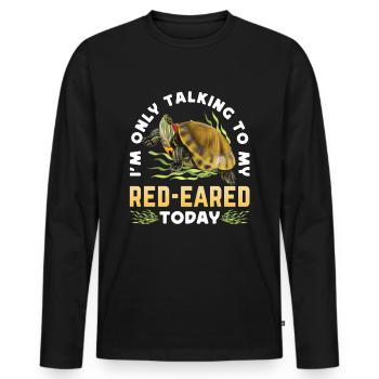 Red-eared turtle lovers - Men's Premium Organic Long Sleeve Shirt - black - Front - Nico (187cm)