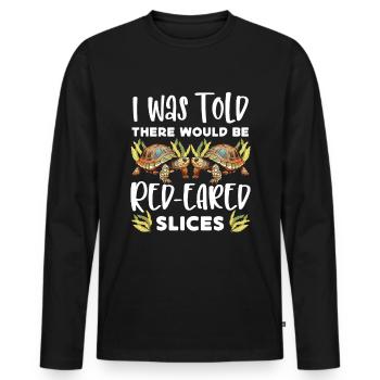 Red-eared turtle lovers - Men's Premium Organic Long Sleeve Shirt - black - Front - Nico (187cm)