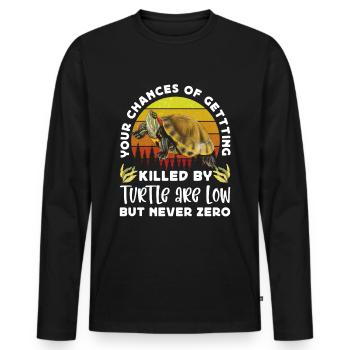 Red-eared turtle lovers - Men's Premium Organic Long Sleeve Shirt - black - Front - Nico (187cm)