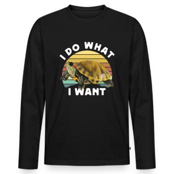 Red-eared turtle lovers - Men's Premium Organic Long Sleeve Shirt - black - Front - Nico (187cm)