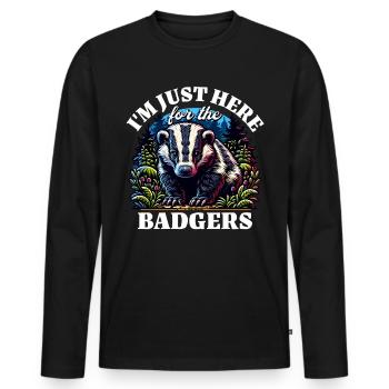Lustige Honigdachs Sprüche - Männer Premium Bio Langarmshirt - Schwarz - Vorne - Nico (187cm)