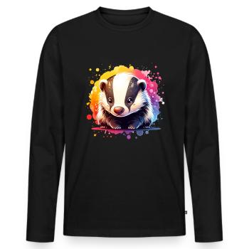 Ratel - T-shirt manches longues Premium bio Homme - noir - Devant - Nico (187cm)
