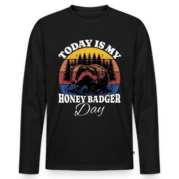 Ratel - T-shirt manches longues Premium bio Homme - noir - Devant - Nico (187cm)