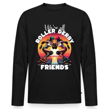 Roller Derby Sprüche - Männer Premium Bio Langarmshirt - Schwarz - Vorne - Nico (187cm)