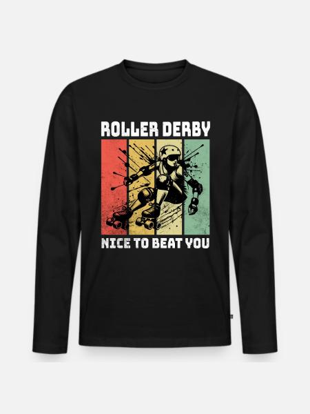 Roller Derby Sprüche - Männer Premium Bio Langarmshirt - Schwarz