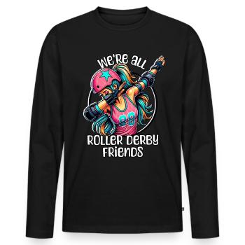 Roller Derby Sprüche - Männer Premium Bio Langarmshirt - Schwarz - Vorne - Nico (187cm)