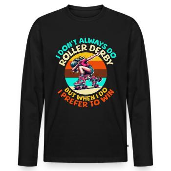 Roller Derby Sprüche - Männer Premium Bio Langarmshirt - Schwarz - Vorne - Nico (187cm)