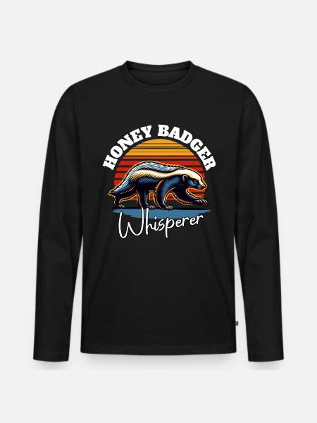 Honey Badger Whisperer - Men's Premium Organic Long Sleeve Shirt - black