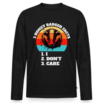Honigdachs Sprüche - Männer Premium Bio Langarmshirt - Schwarz - Vorne - Nico (187cm)