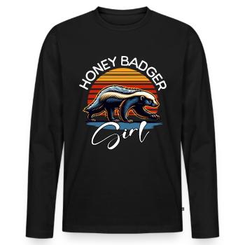 Honey Badger Girl - Männer Premium Bio Langarmshirt - Schwarz - Vorne - Nico (187cm)