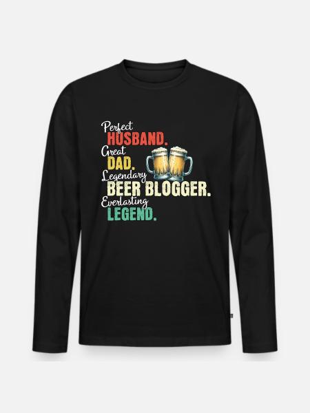 Beer Blogger Dad - Men's Premium Organic Long Sleeve Shirt - black