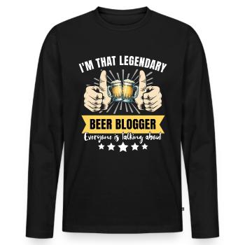 Legendärer Bier Blogger - Männer Premium Bio Langarmshirt - Schwarz - Vorne - Nico (187cm)