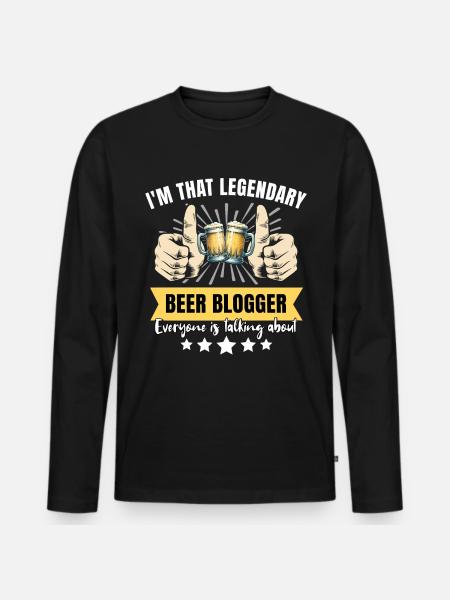 Legendary beer blogger - Men's Premium Organic Long Sleeve Shirt - black
