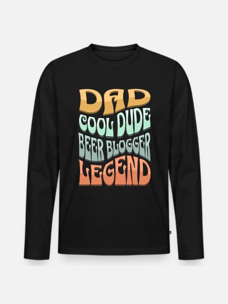 Dad Beer Blogger - Men's Premium Organic Long Sleeve Shirt - black