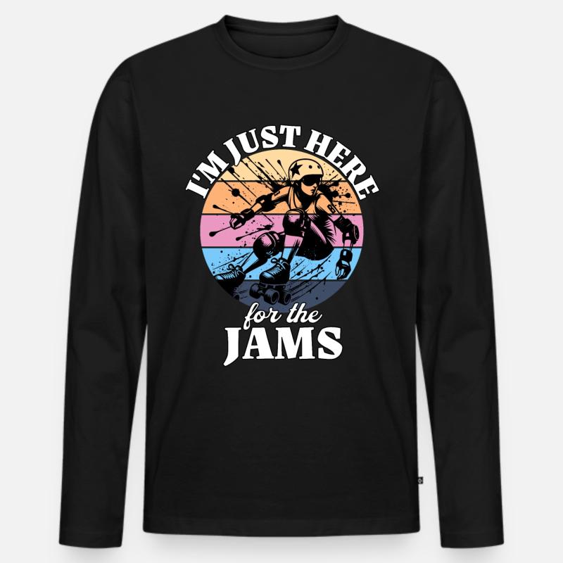 Roller Derby - Männer Premium Bio Langarmshirt - Schwarz