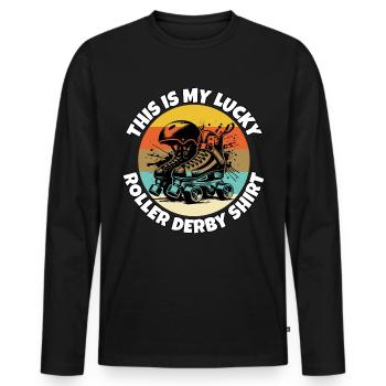 Roller derby - T-shirt manches longues Premium bio Homme - noir - Devant - Nico (187cm)