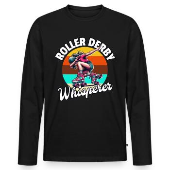 Roller Derby Chuchoteur - T-shirt manches longues Premium bio Homme - noir - Devant - Nico (187cm)