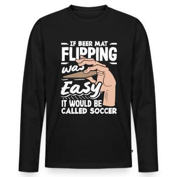 Beer mat turn over game beer - Men's Premium Organic Long Sleeve Shirt - black - Front - Nico (187cm)