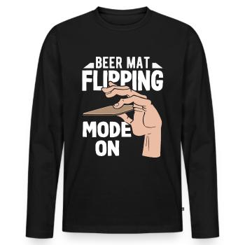 Beer mat turn over game beer - Men's Premium Organic Long Sleeve Shirt - black - Front - Nico (187cm)