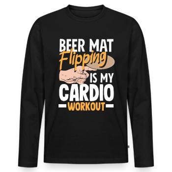 Beer mat turn over game beer - Men's Premium Organic Long Sleeve Shirt - black - Front - Nico (187cm)