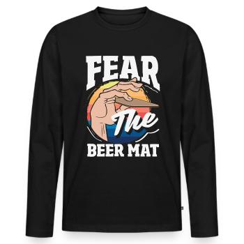 Beer mat turn over game beer - Men's Premium Organic Long Sleeve Shirt - black - Front - Nico (187cm)