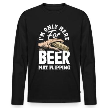 Beer mat turn over game beer - Men's Premium Organic Long Sleeve Shirt - black - Front - Nico (187cm)