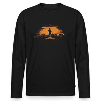 Running design for runners at the marathon - Men's Premium Organic Long Sleeve Shirt - black - Front - Nico (187cm)
