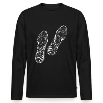 Running design for runners at the marathon - Men's Premium Organic Long Sleeve Shirt - black - Front - Nico (187cm)