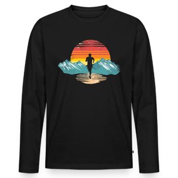 Running design for runners at the marathon - Men's Premium Organic Long Sleeve Shirt - black - Front - Nico (187cm)