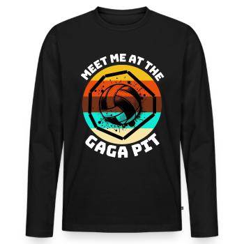 Funny Gaga Ball Saying - Men's Premium Organic Long Sleeve Shirt - black - Front - Nico (187cm)