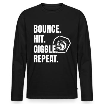 Funny Gaga Ball Saying - Men's Premium Organic Long Sleeve Shirt - black - Front - Nico (187cm)