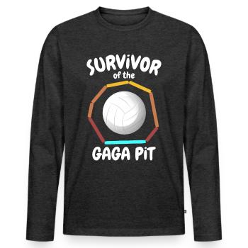 Dictons de Gaga Ball - T-shirt manches longues Premium bio Homme - anthracite chiné - Devant - Nico (187cm)