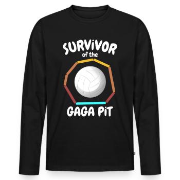 Dictons de Gaga Ball - T-shirt manches longues Premium bio Homme - noir - Devant - Nico (187cm)