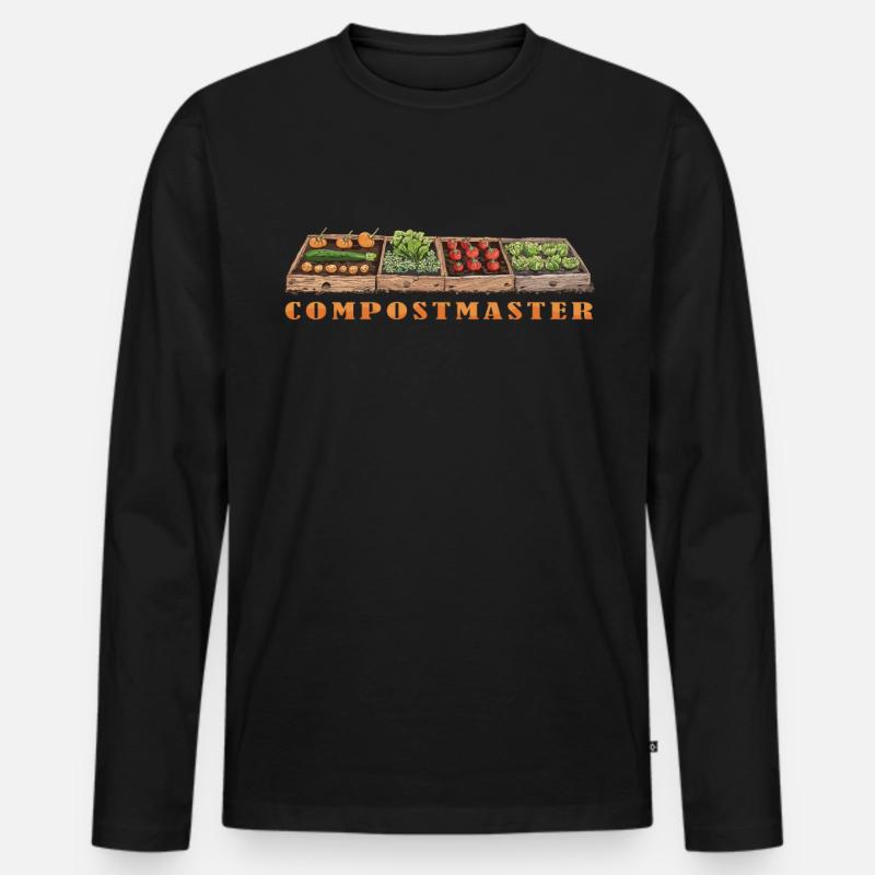 Permakultur Lebensmittel Compost - Männer Premium Bio Langarmshirt - Schwarz