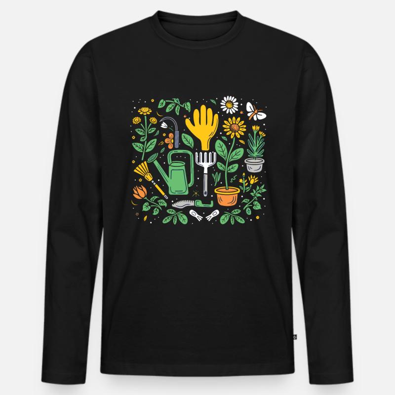 Permakultur Lebensmittel Compost - Männer Premium Bio Langarmshirt - Schwarz