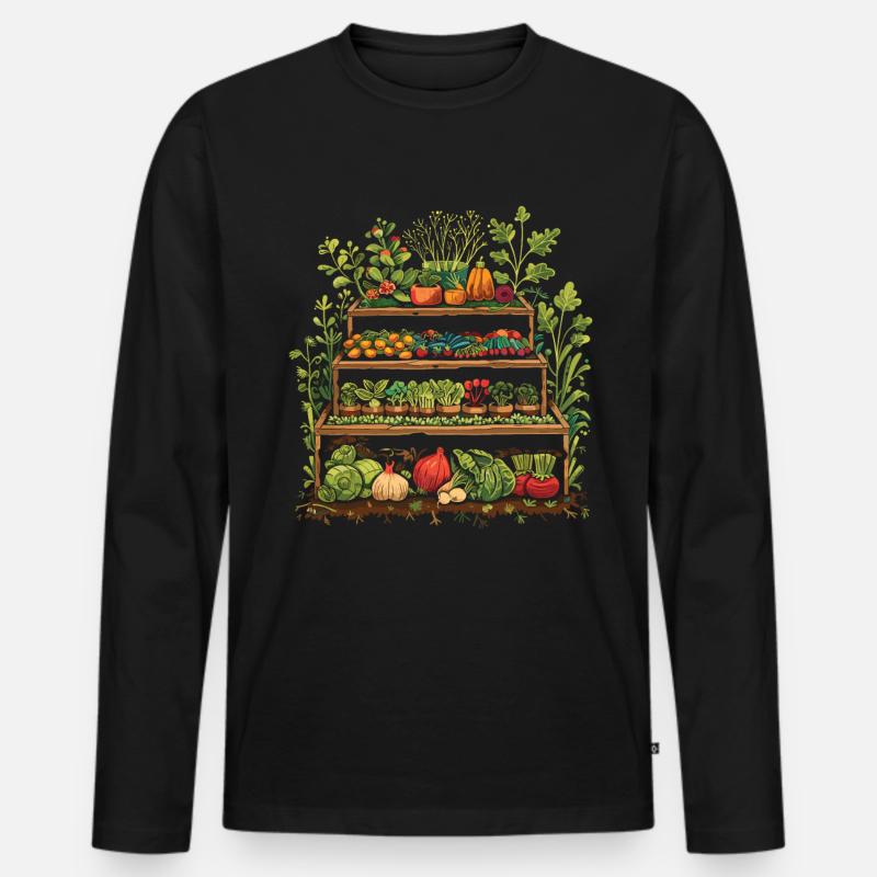 Permakultur Lebensmittel Compost - Männer Premium Bio Langarmshirt - Schwarz