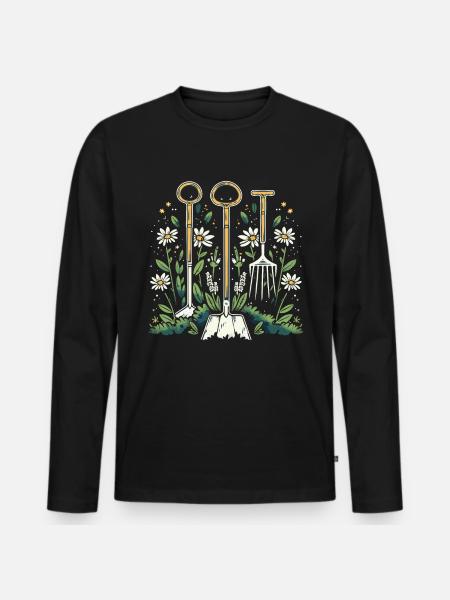 Permakultur Lebensmittel Compost - Männer Premium Bio Langarmshirt - Schwarz