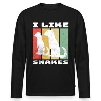 Dictons de suricate - T-shirt manches longues Premium bio Homme - noir - Devant - Nico (187cm)