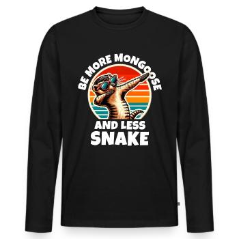 Dictons de mangouste - T-shirt manches longues Premium bio Homme - noir - Devant - Nico (187cm)