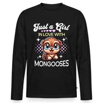 Mangusten Mädchen - Männer Premium Bio Langarmshirt - Schwarz - Vorne - Nico (187cm)