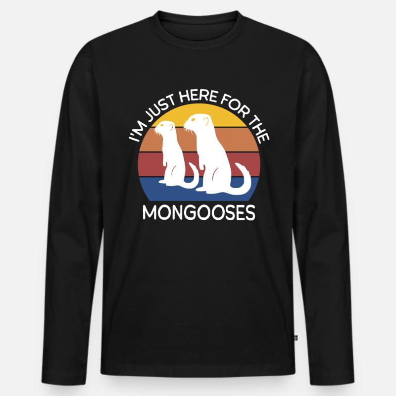Mangusten Sprüche - Männer Premium Bio Langarmshirt - Schwarz
