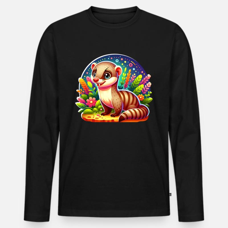Mangusten - Männer Premium Bio Langarmshirt - Schwarz
