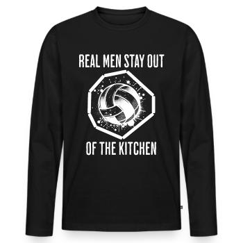 Funny Gaga Ball Saying - Men's Premium Organic Long Sleeve Shirt - black - Front - Nico (187cm)