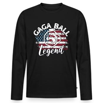 Dictons de Gaga Ball - T-shirt manches longues Premium bio Homme - noir - Devant - Nico (187cm)