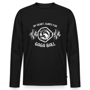Gaga Ball ECG - T-shirt manches longues Premium bio Homme - noir - Devant - Nico (187cm)